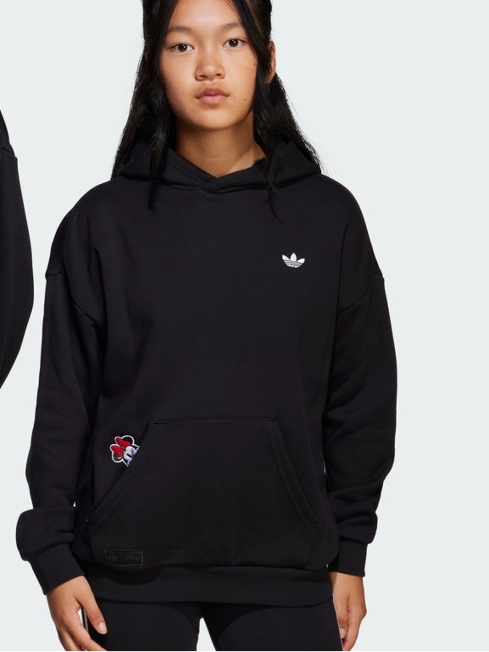 🖤NWT adidas x Disney Mickey Mouse Trefoil Hoodie Black Kids XL Embroidered Logo